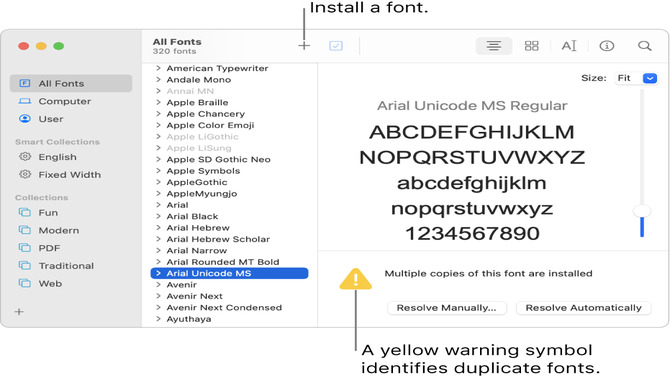Can I add my own fonts from another Mac