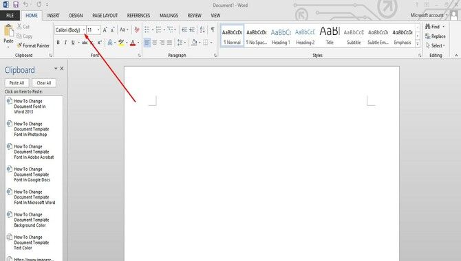 How To Change Document Font In Word 2013