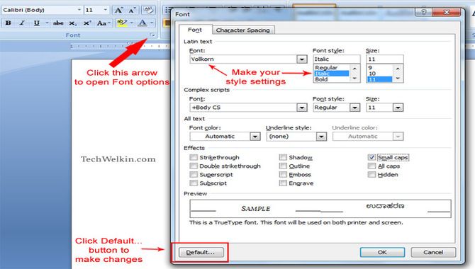 How To Change Document Template Font In Microsoft Word