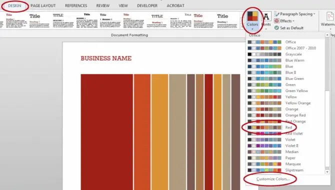 How To Change Document Template Text Color