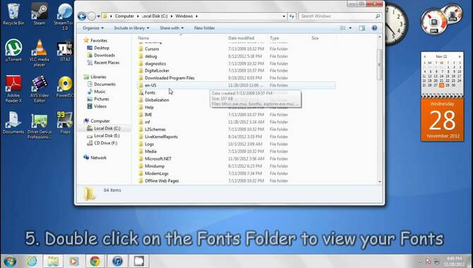 Open The Fonts Folder On Your Computer.