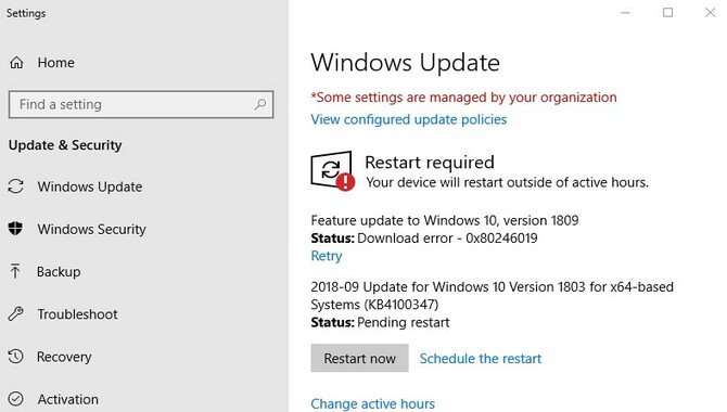 3.Apply the Update to Windows 1809