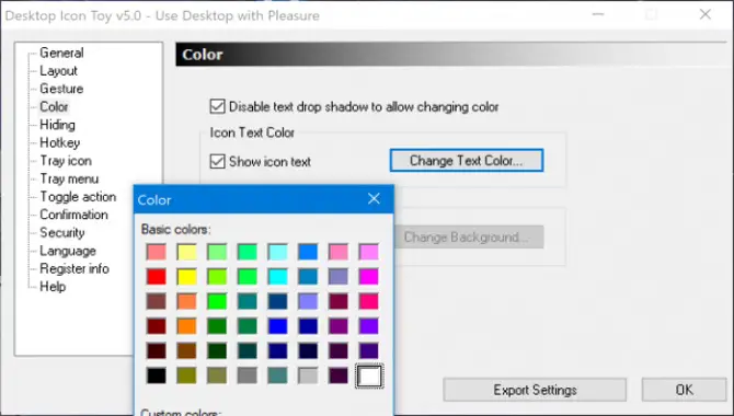 Changing Font Color On Windows 10