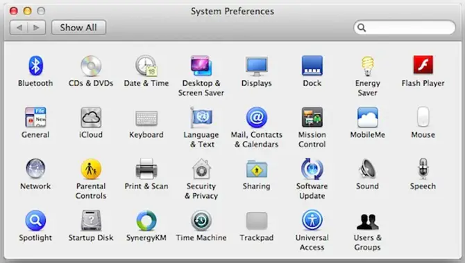 Accessing The Preferences Menu
