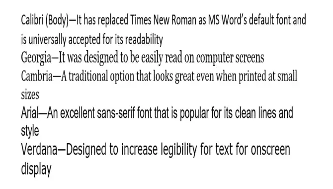Best Font For Business Letters