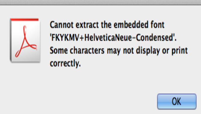 Causes Of The "Cannot Extract The Embedded Font" Issue In Oracle.