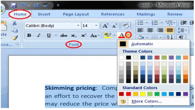 How To Change The Font Color In Word