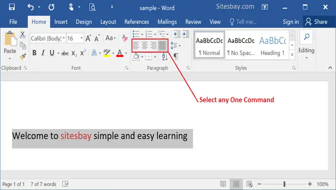 How To Change The Text Alignment In Word