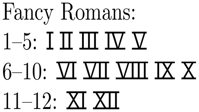 How To Create Fancy Roman Numerals?
