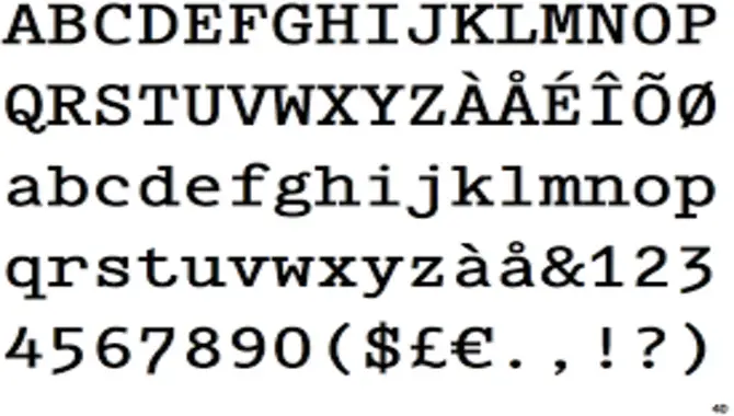 Know A Fixed Width Font