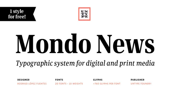 Mondia – Newspaper Headline Font