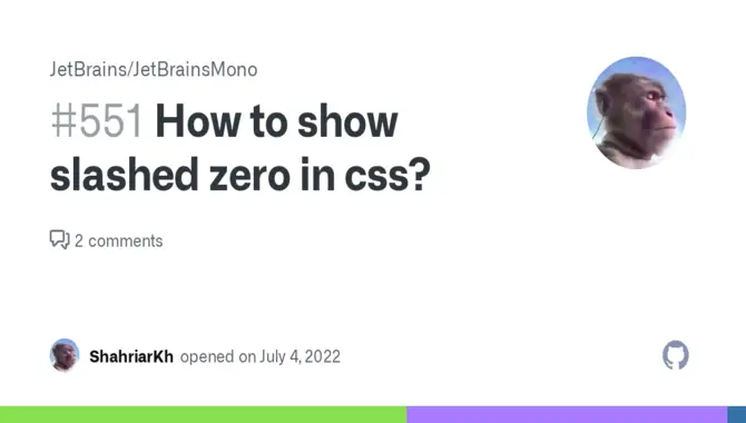 Slashed Zero In CSS