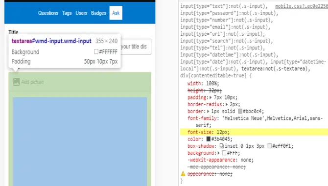 Text Input Sizes Should Be At Least16px