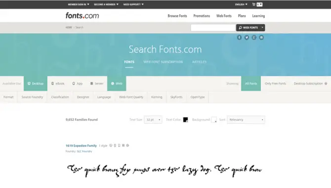 The Search Feature Allows You To Filter Fonts