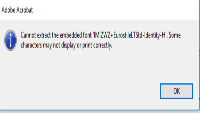 What Is The "Cannot Extract The Embedded Font" Issue In Oracle?