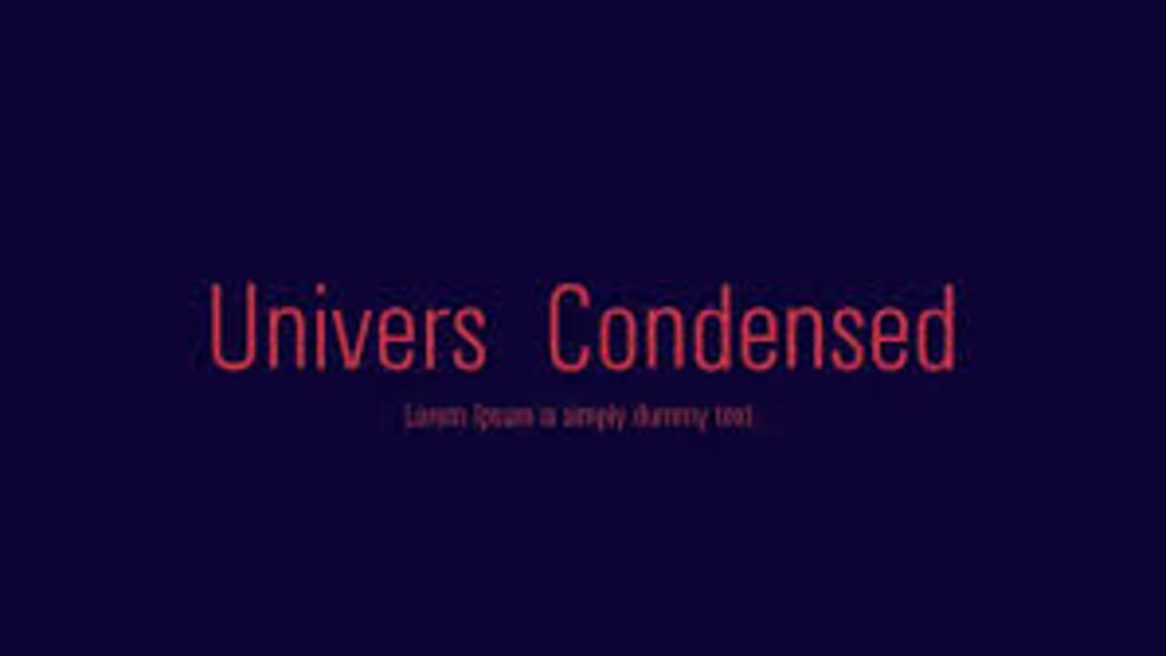 Brilliance Of Univers Condensed Font By Adobe