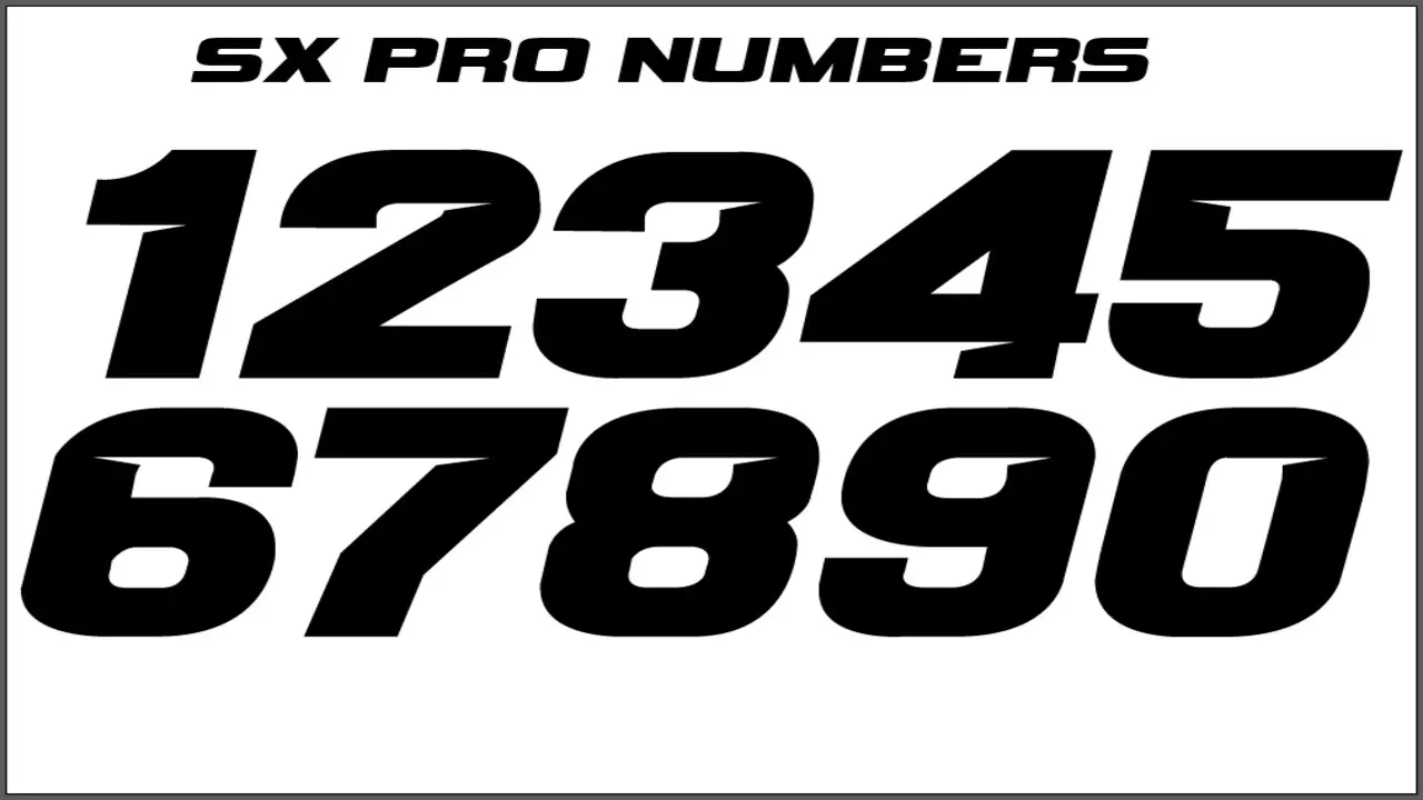 Different Styles And Designs Of Number Fonts For Motocross