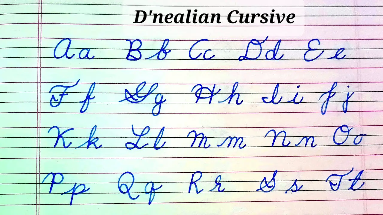 D'nealian Cursive Font - Preview And Review
