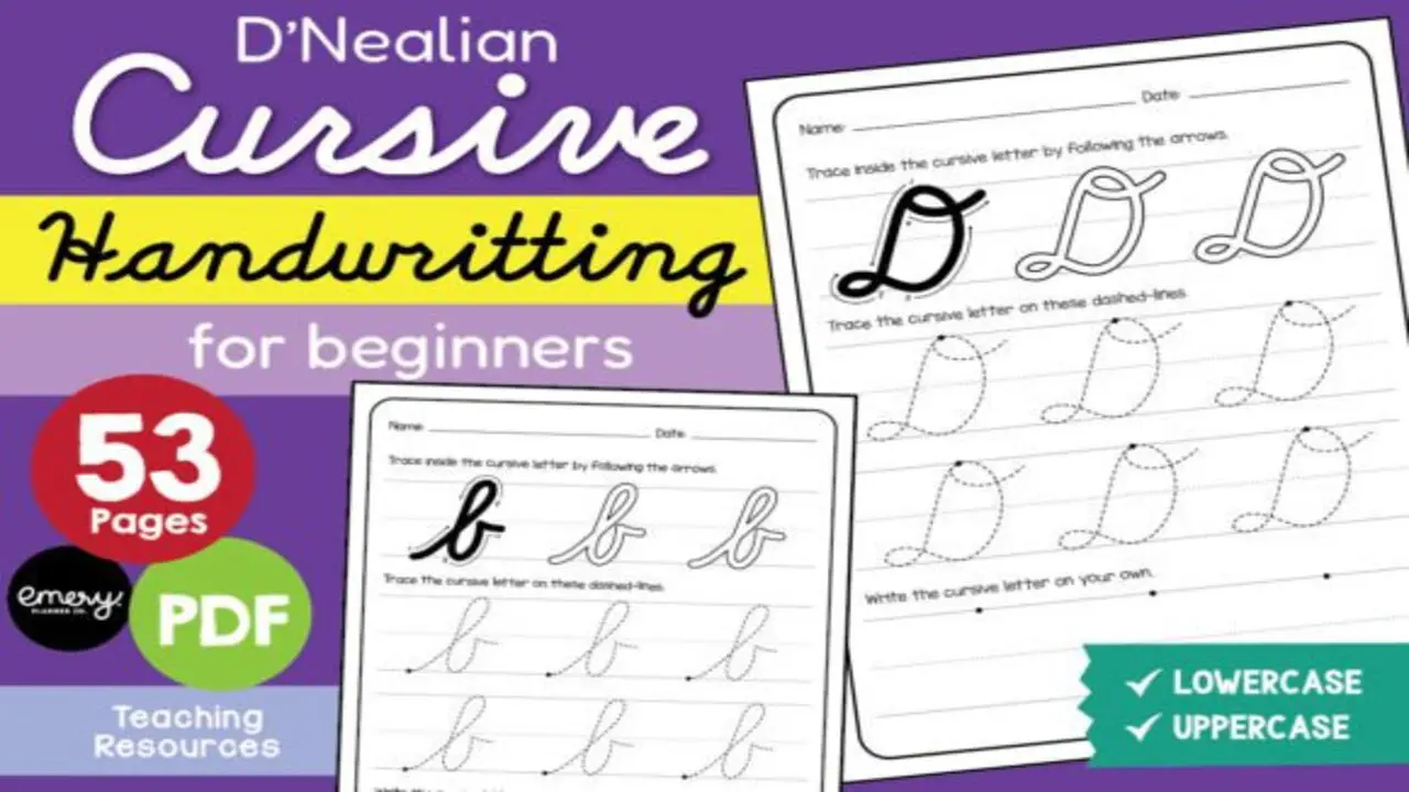 Elements Of Font D'nealian Cursive