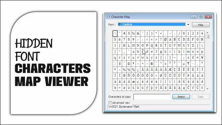 Hidden Font Characters Map Viewer