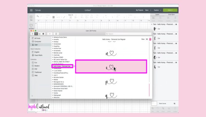 How To Access Font Glyphs In Cricut Design Space