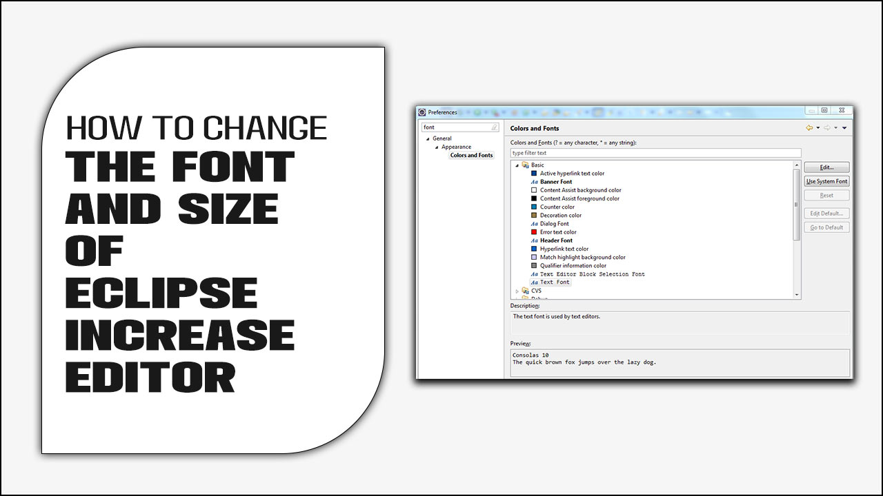 How To Change The Font And Size of Eclipse Increase Editor