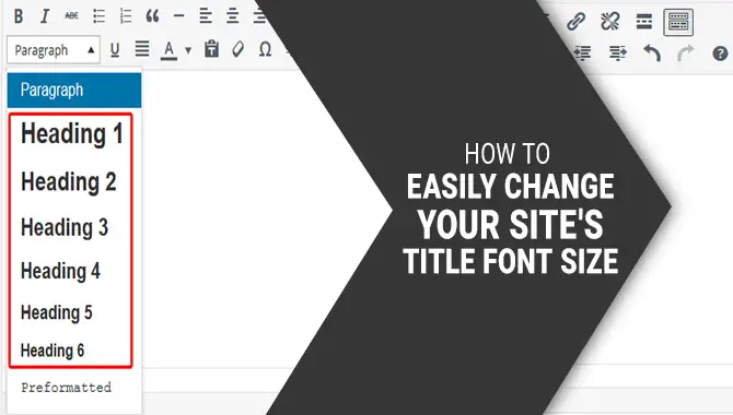 How To Easily Change Your Site's Title Font Size