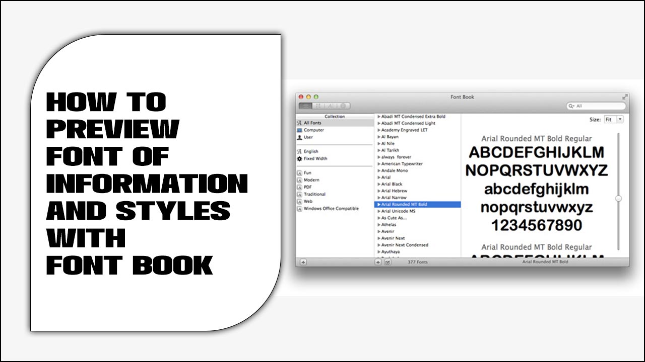 How To Preview Font Of Information And Styles With Font Book