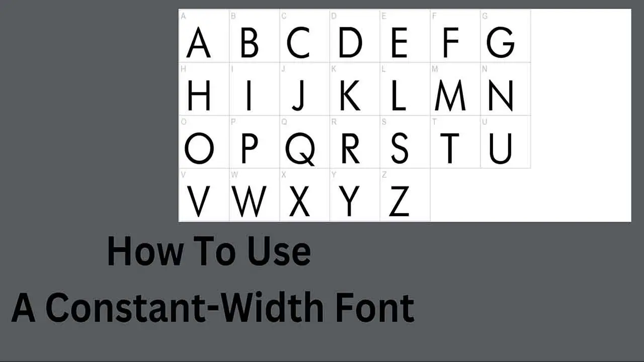 How To Use A Constant-Width Font