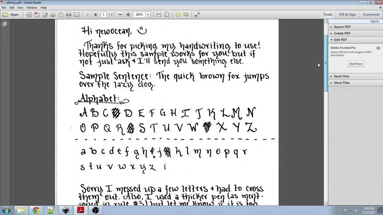 Importing Your Handwriting Into A Font Program
