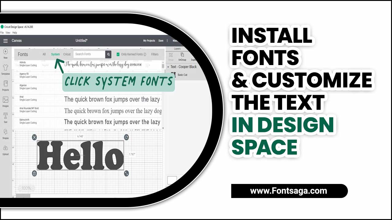 Install Fonts & Customize The Text In Design Space
