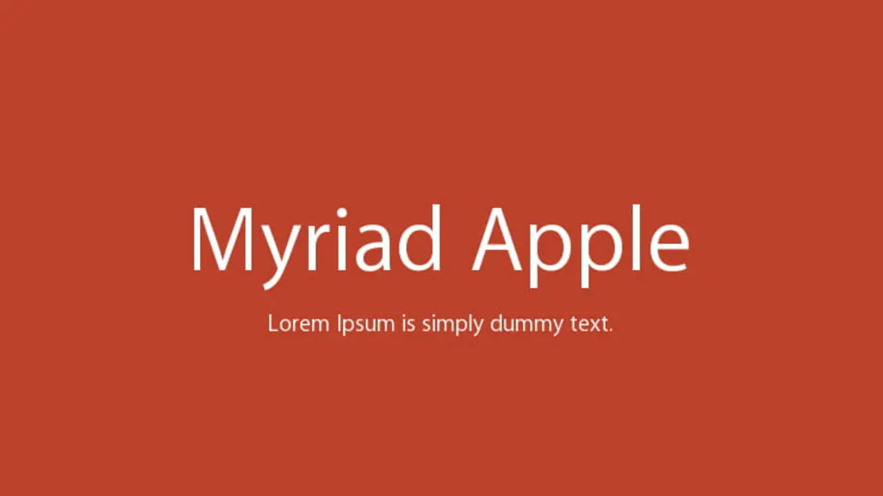 Myriad Apple Text