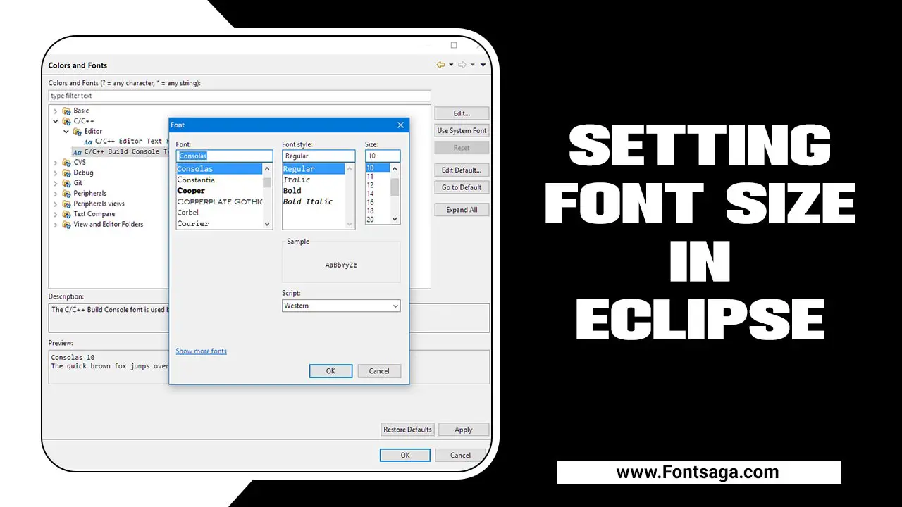 Setting Font Size In Eclipse