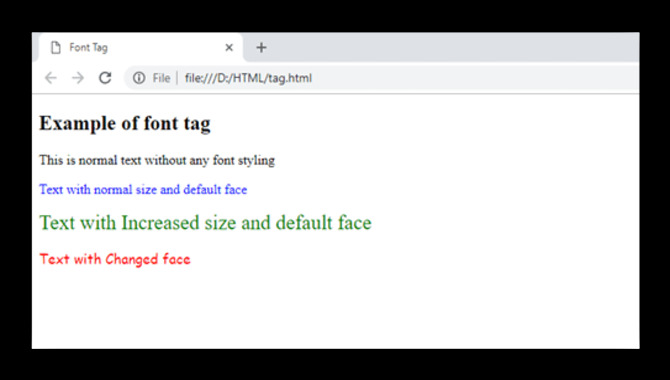 Specifying The Font Size In An HTML Tag