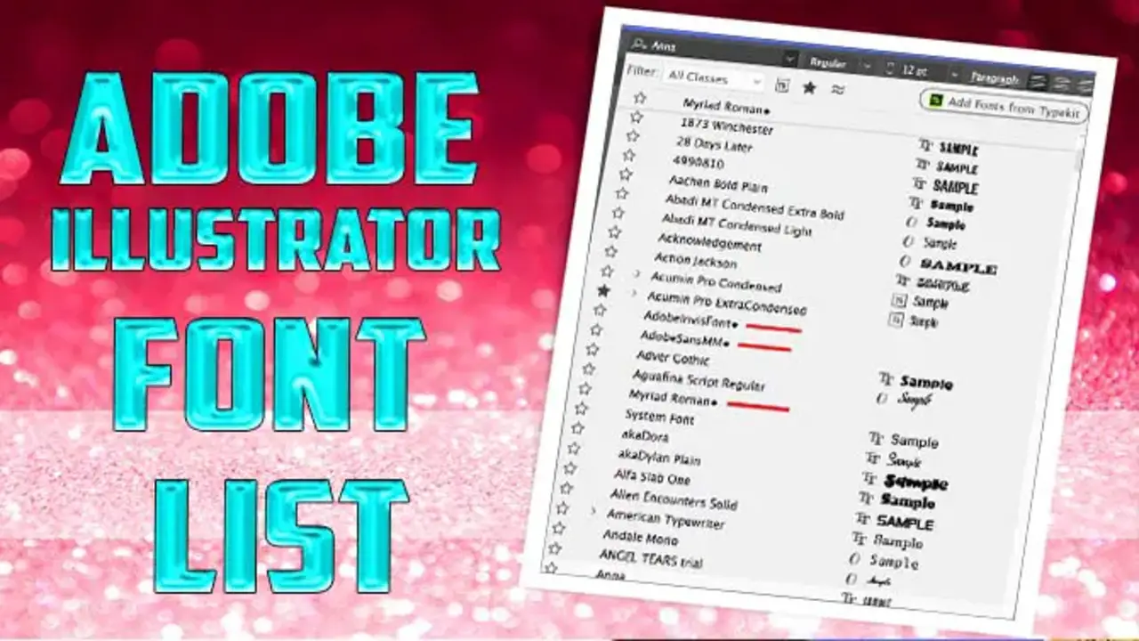 The Ultimate Adobe Illustrator Font List