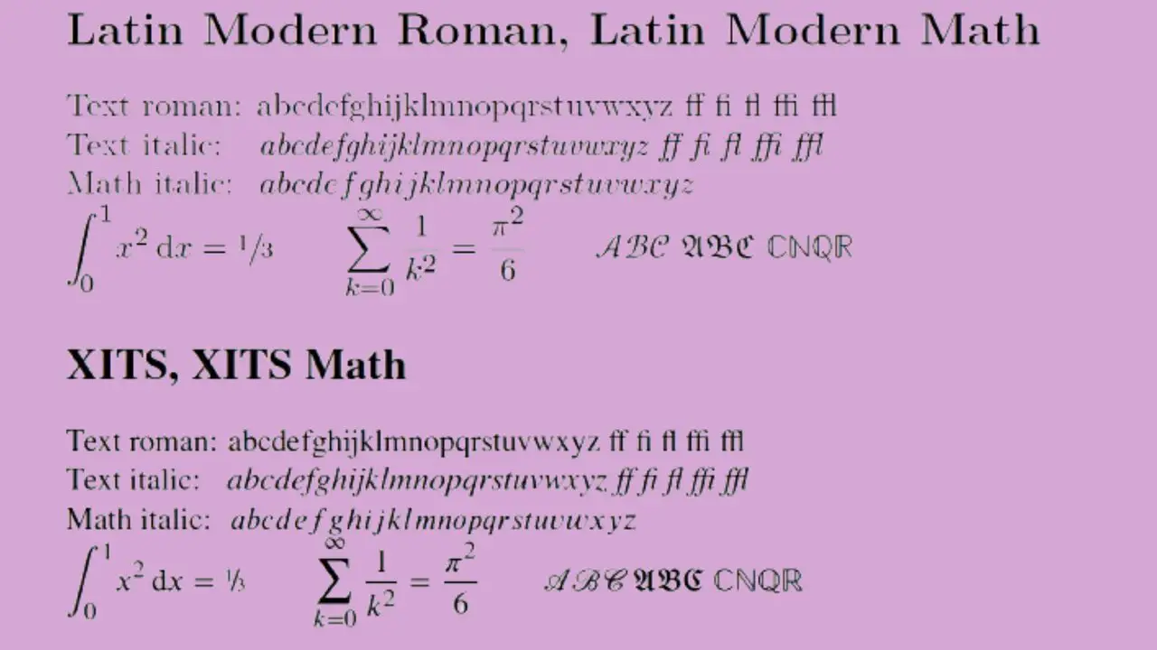 Tips And Tricks For Working With Math Fonts In Latex