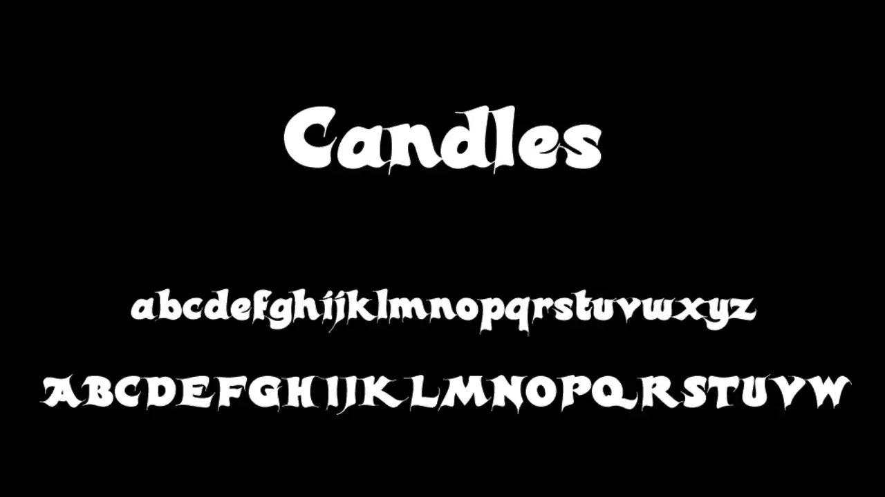 Alphabet Of The Sixteen Candles Font