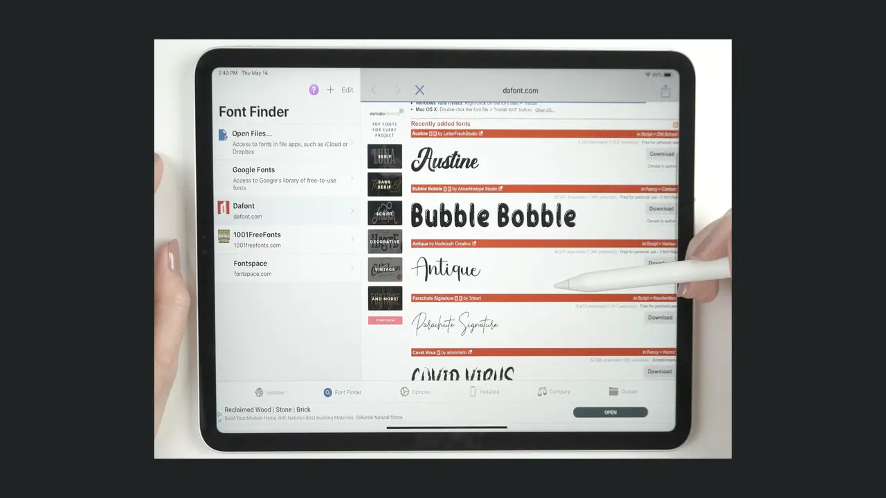 Apple iPad Fonts