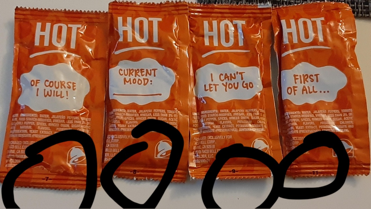 Definition Of The Taco Bell Sauce Packet Font