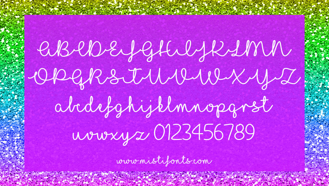 Features Of I Love Glitter Font