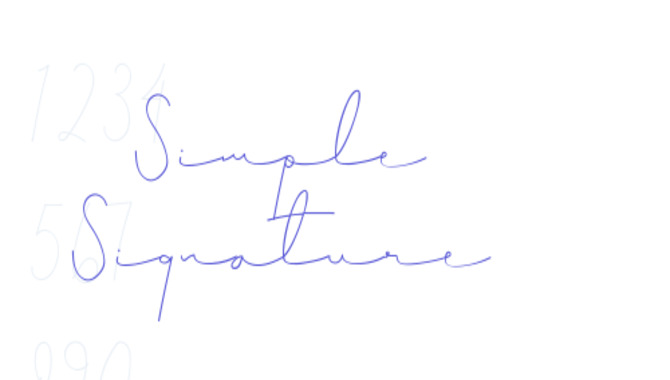 Features Of Simple Signature Font