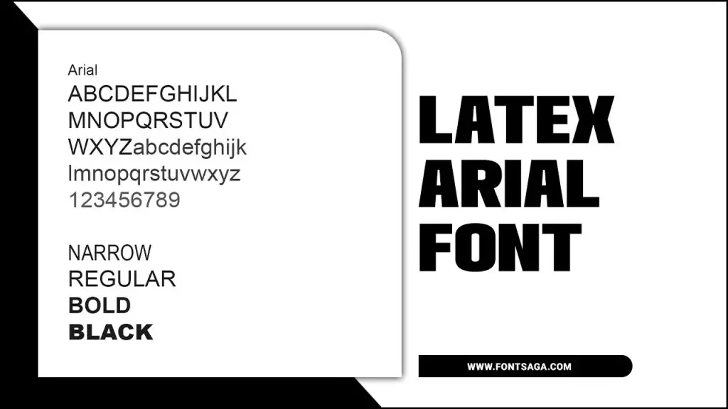 latex font type arial