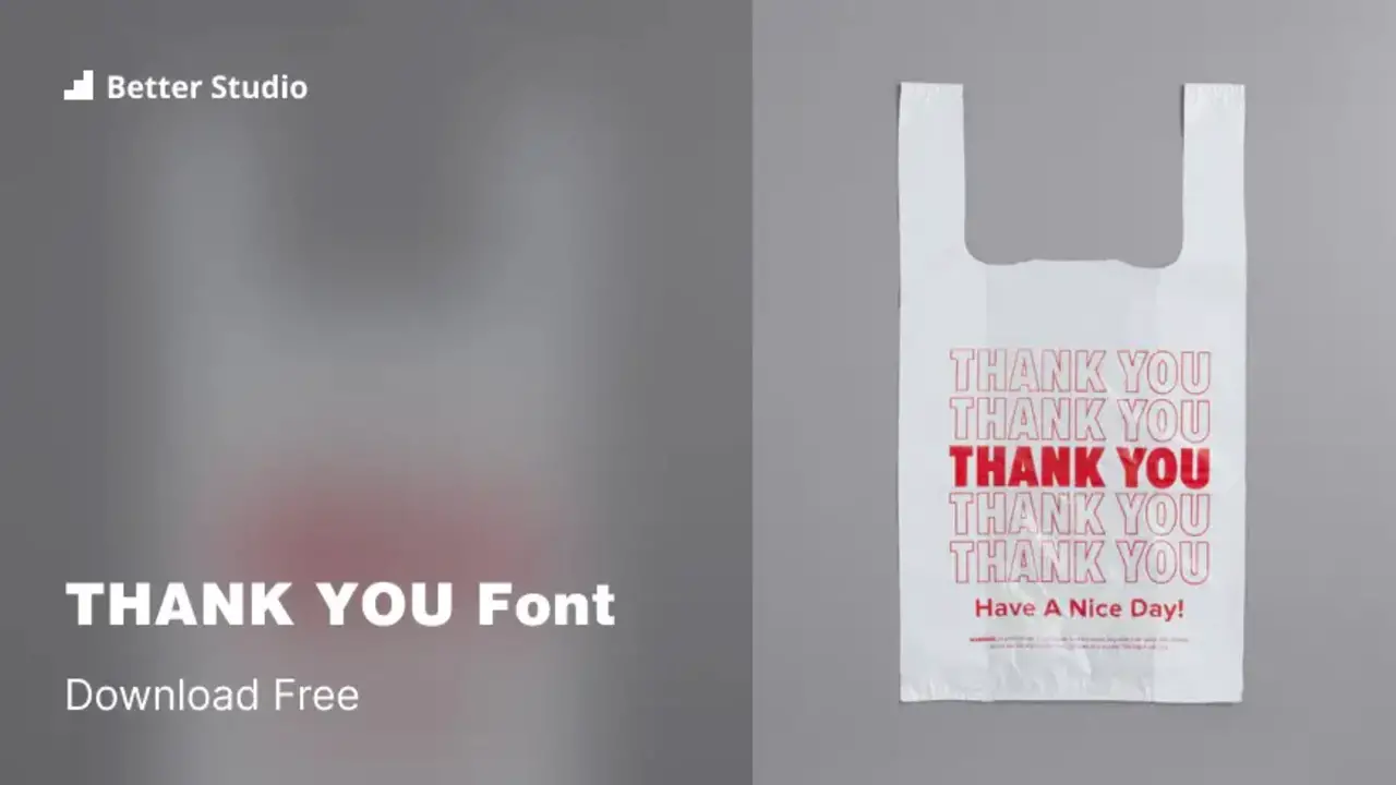 Personal Use Of Thank You Plastic Bag Font