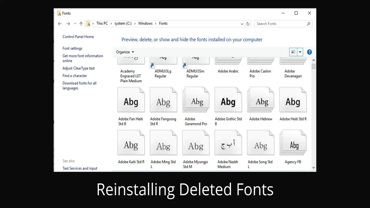 Reinstalling Deleted Fonts - Which Files Are The Fonts