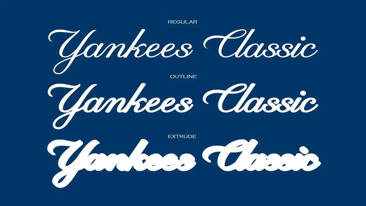 Using Guidelines Of Yankees Font