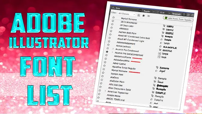 Adobe Illustrator Font List