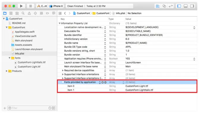 Adding Fonts To Your Xcode Project