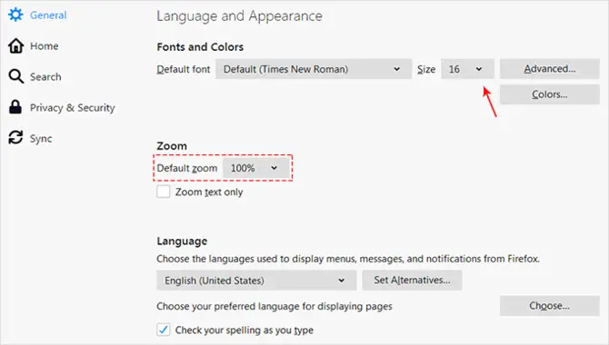 Adjusting Font Size On Web Browsers