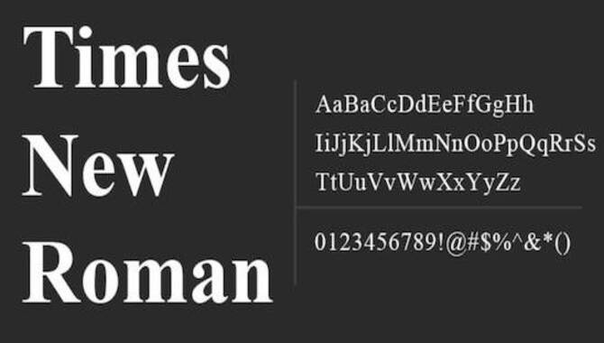 Best Fonts For Roman Numerals- Times New Roman