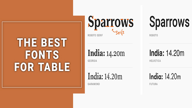 Best Fonts For Table
